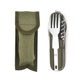 Teron 7-in-1 Foldable Stainless Steel Camp Tool – Fork, Spoon & Knife