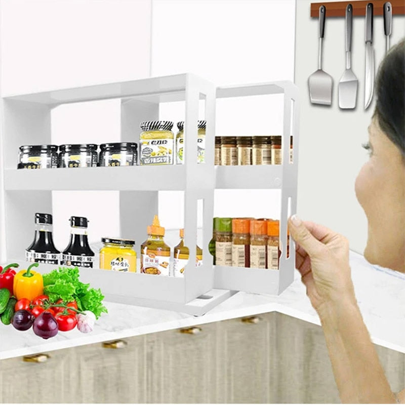 Teron Rotating Kitchen Spice Organizer Rack