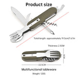 Teron 7-in-1 Foldable Stainless Steel Camp Tool – Fork, Spoon & Knife